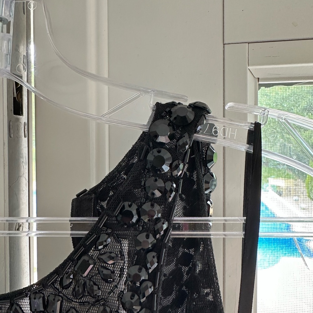 Mori Lee Black Lace Prom Dress - Picture 6 of 11